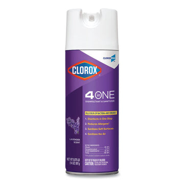 Clorox® 4 In One Disinfectant And Sanitizer, Lavender, 14 Oz Aerosol Spray, 12-carton freeshipping - TVN Wholesale